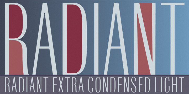 Пример шрифта Radiant Extra Condensed CT Light